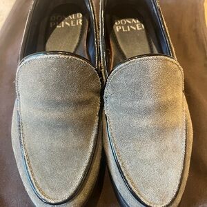Donald J. Pliner Gray Suede Slip-On Loafers